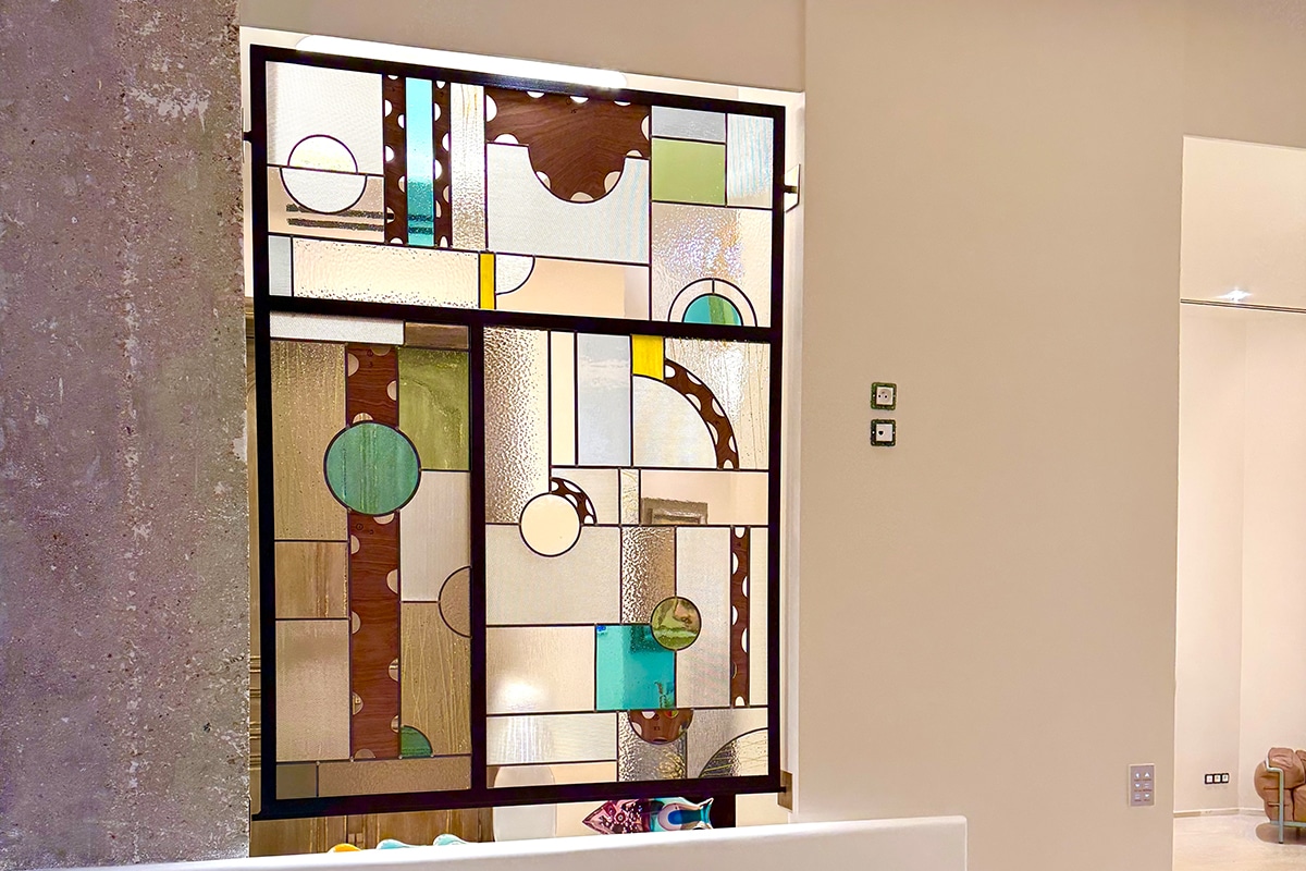 séparation intérieure en verre décoratif
